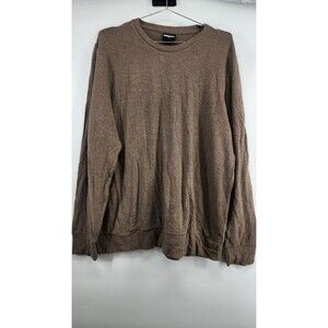 32 Degrees Men's Large Brown Knit Crew Neck Sweater Pullover NWT